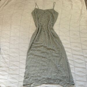 Elegant Green Floral Dress